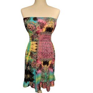 Basix of America - Strapless Bright Colored Dress - Size S